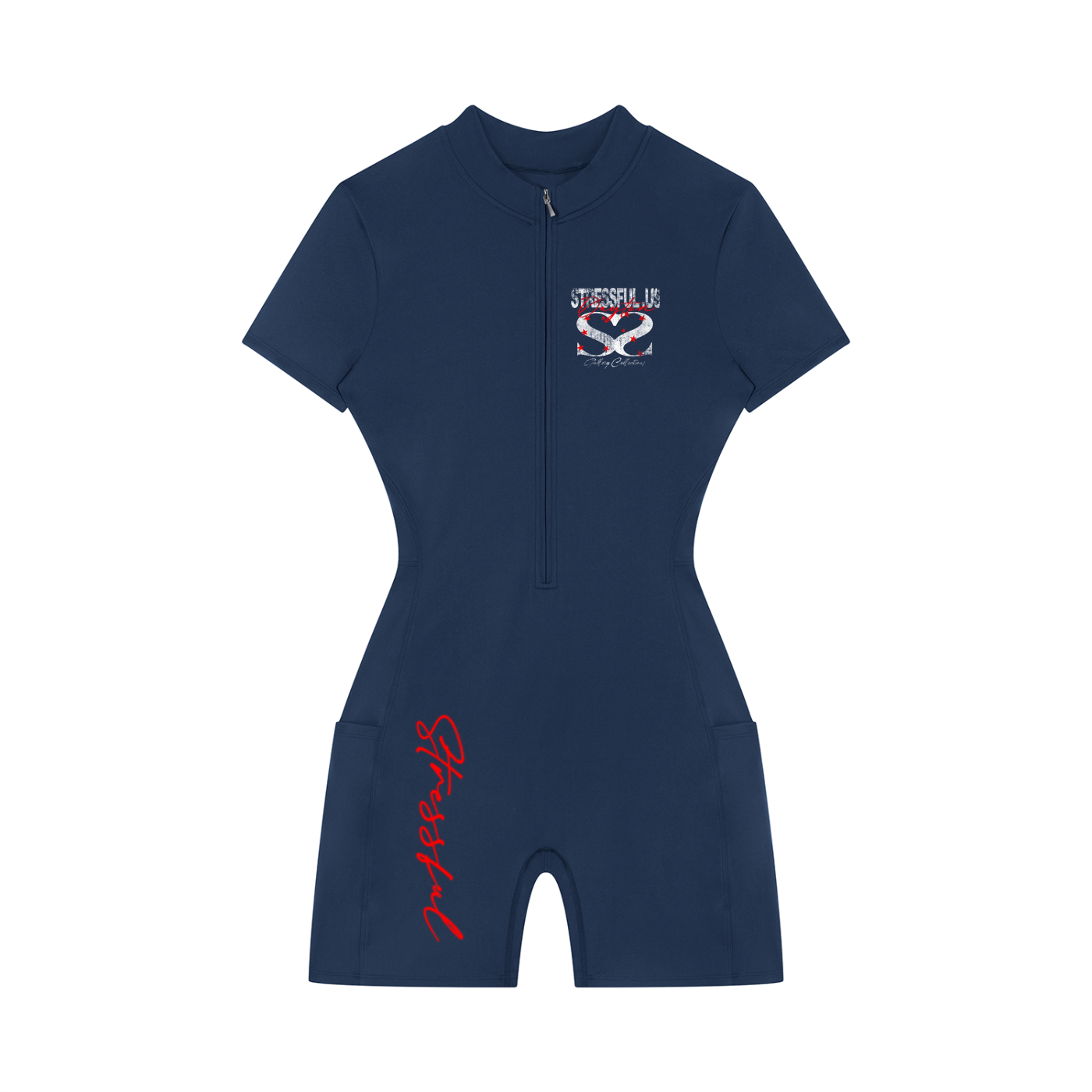 Women's Quarter-Zip Short Sleeve Romper