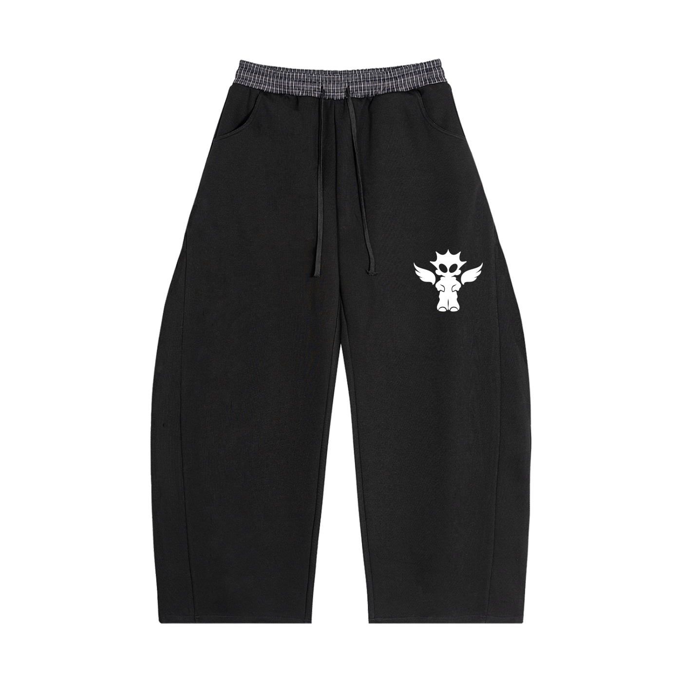 Plaid Waistband Barrel Sweatpants
