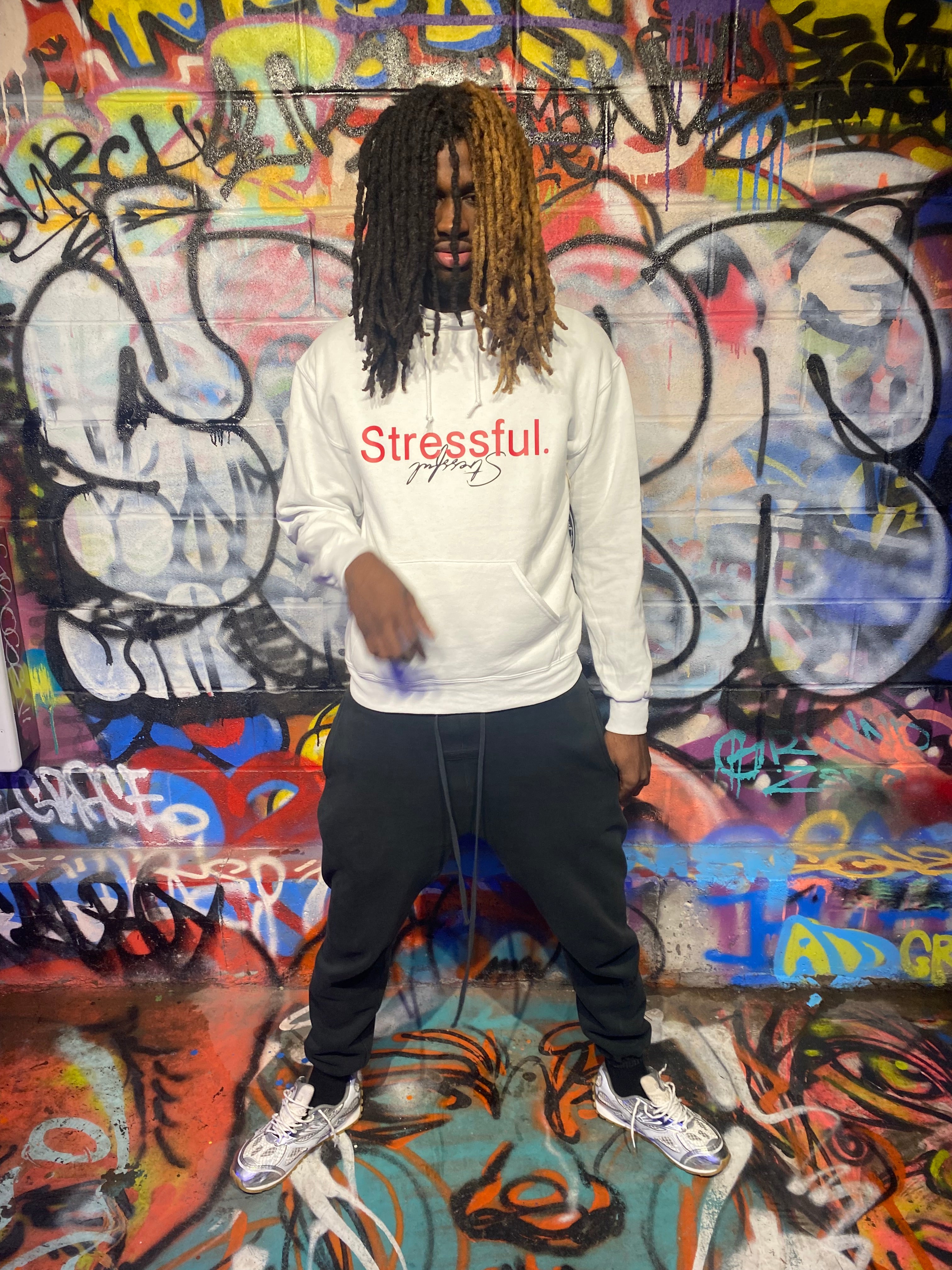 Stressful. White Hoodie