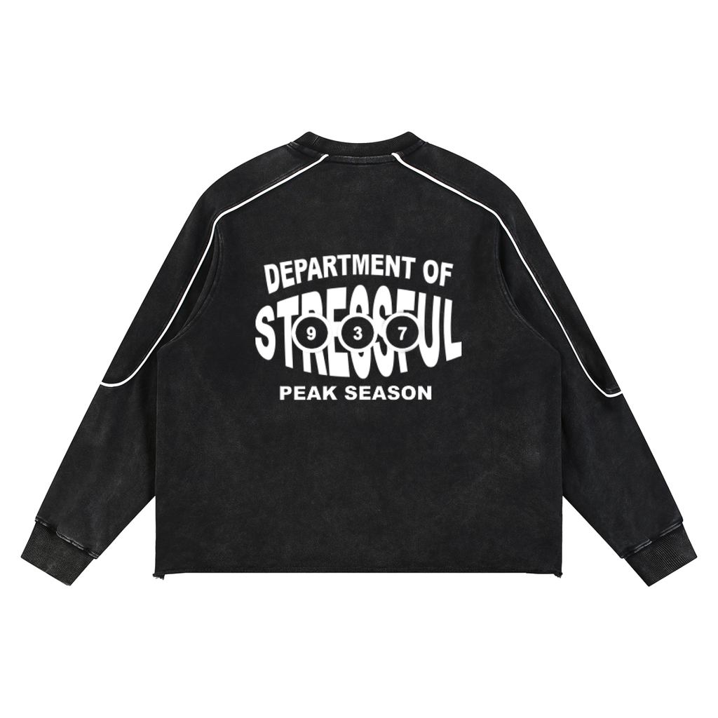 Mineral Wash Piping Raw Hem Sweatshirt