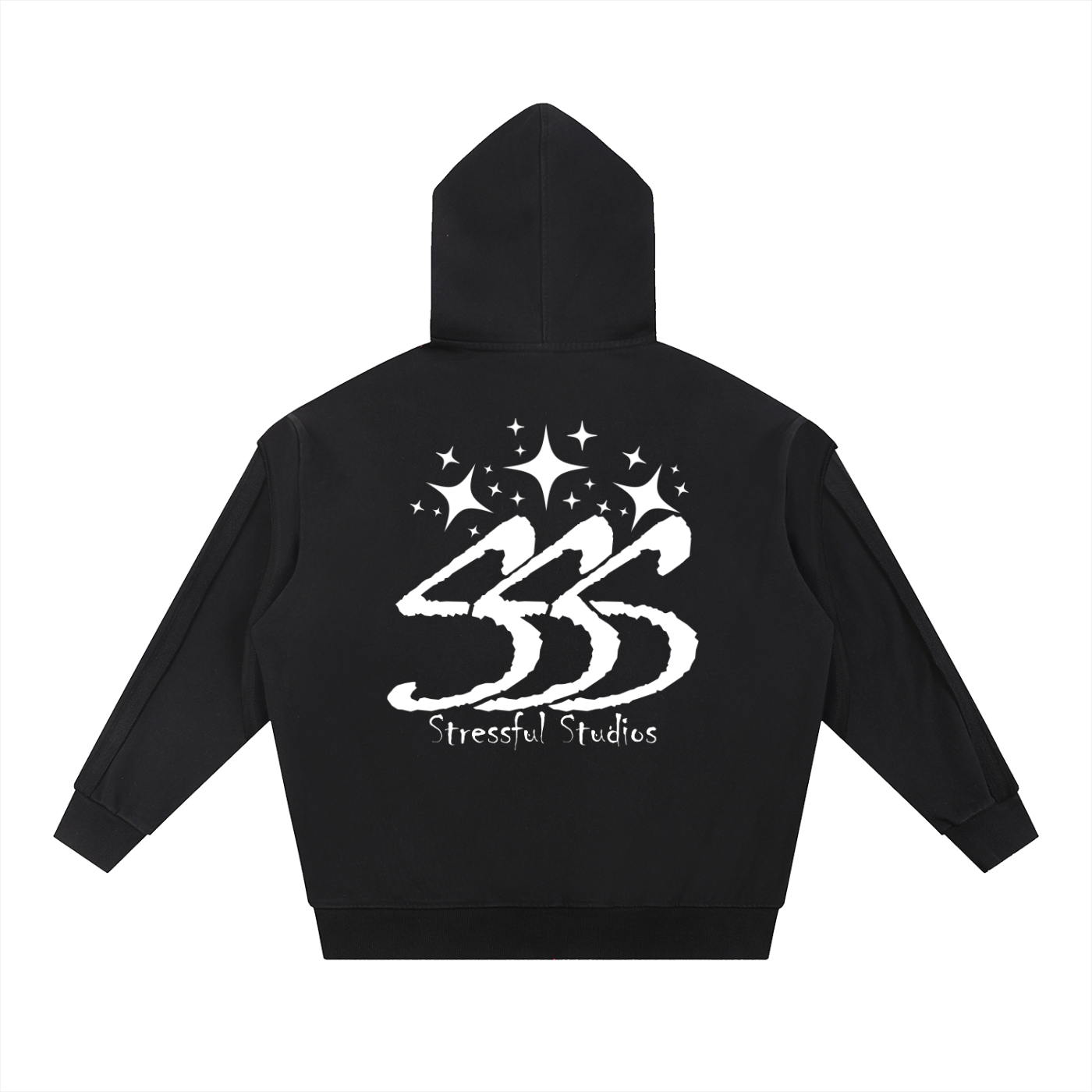 Contrast Tape Raw Edge Double Layered Hoodie