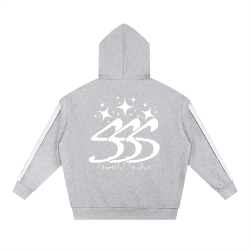 Contrast Tape Raw Edge Double Layered Hoodie