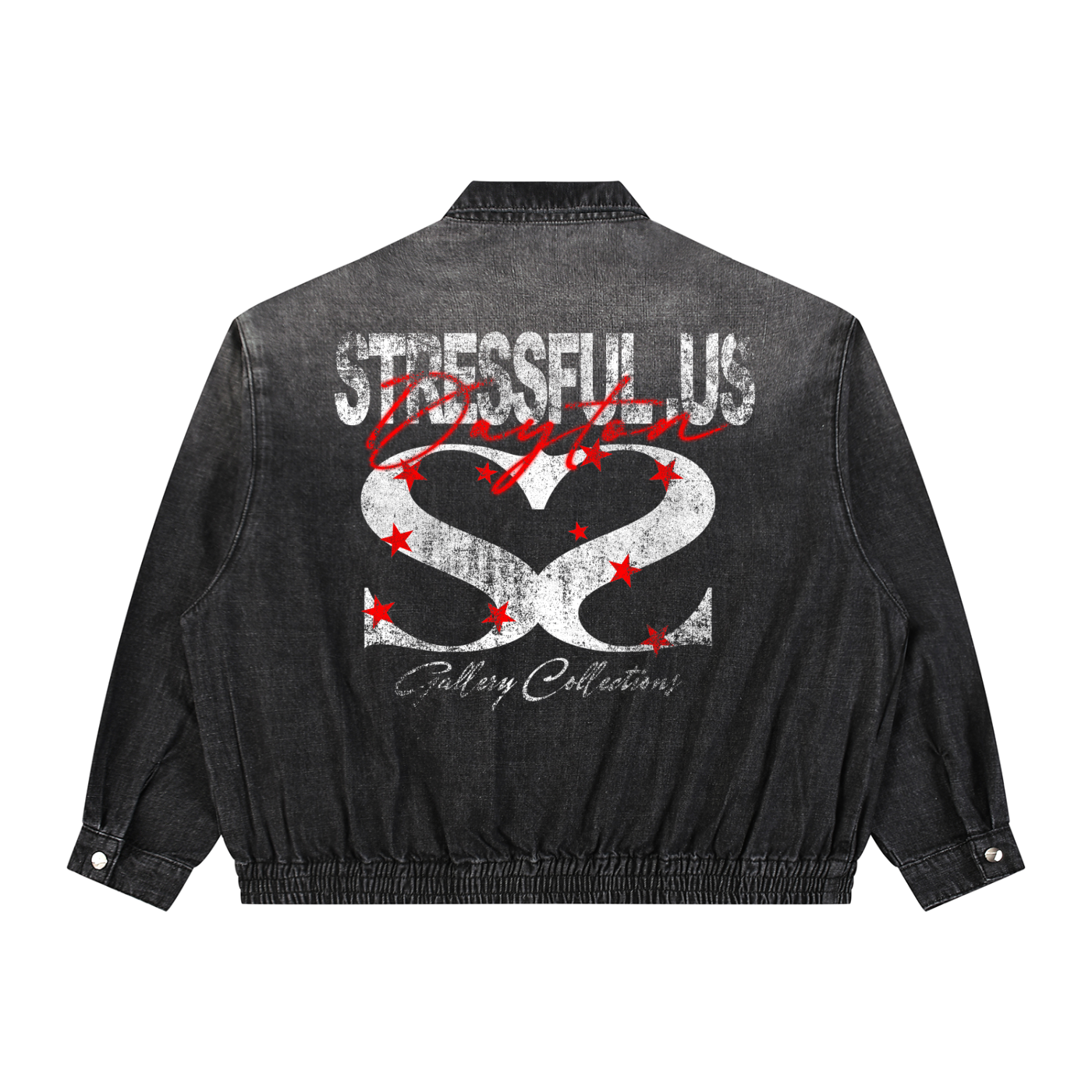 Unisex Vintage Wash Full-Zip Denim Jacket