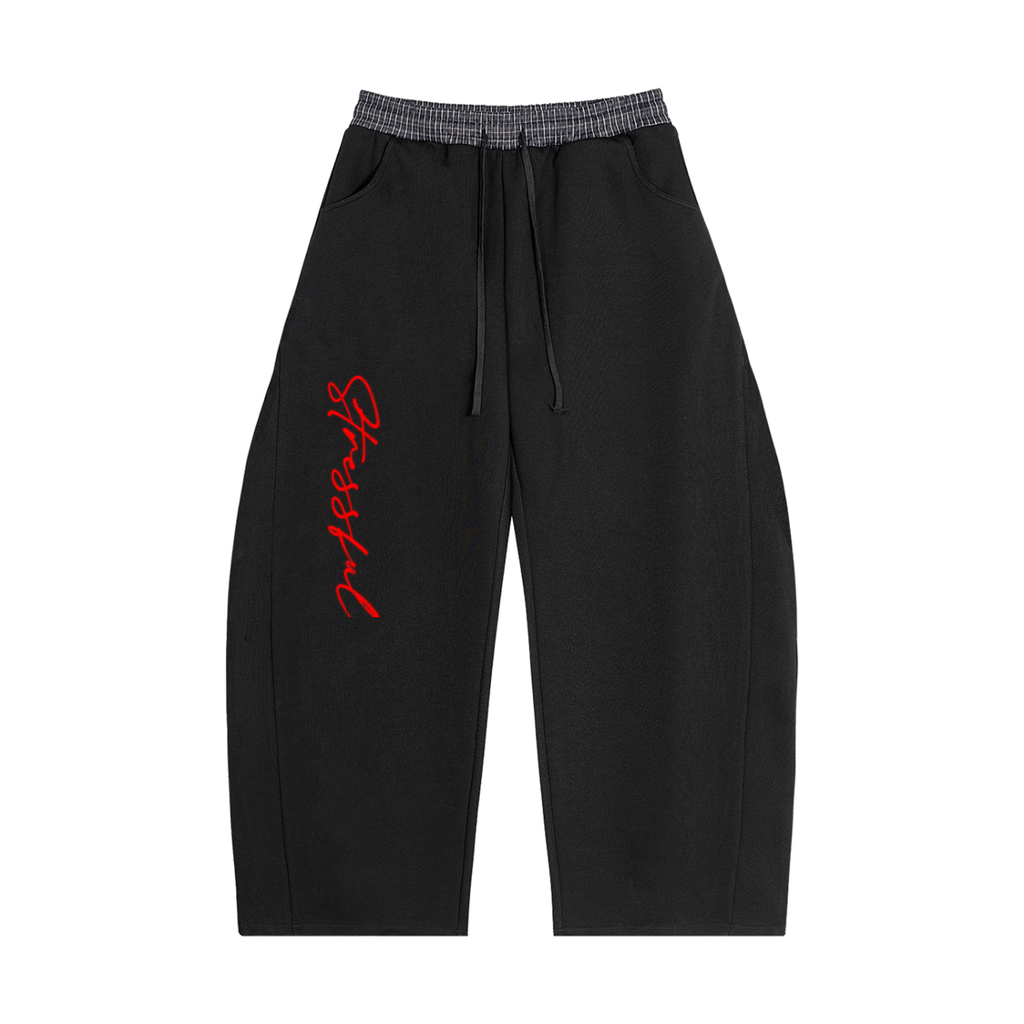 Plaid Waistband Barrel Sweatpants