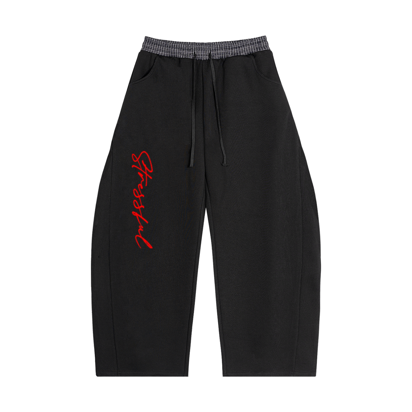 Plaid Waistband Barrel Sweatpants
