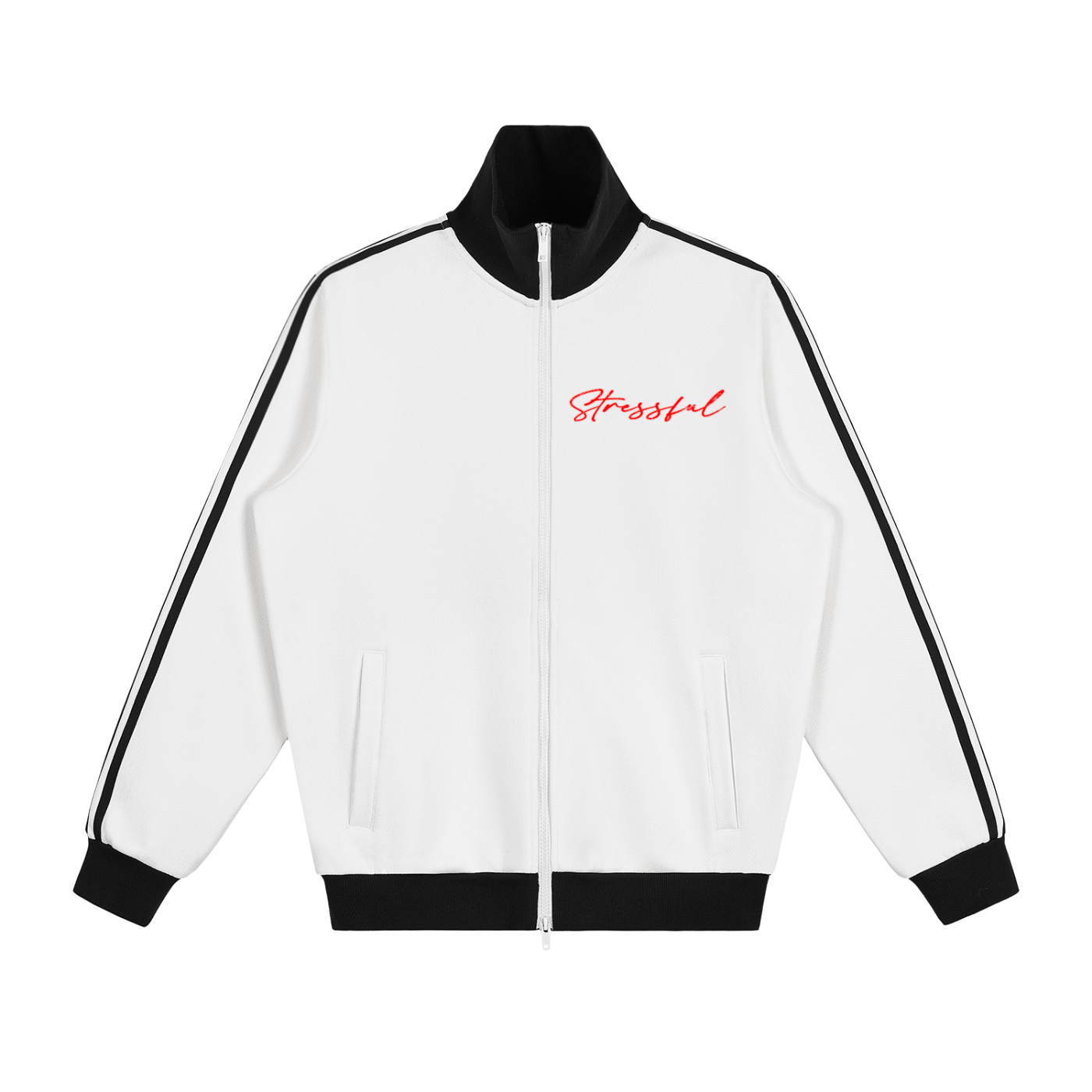 Contrast Side Stripe Fleece Track Jacket