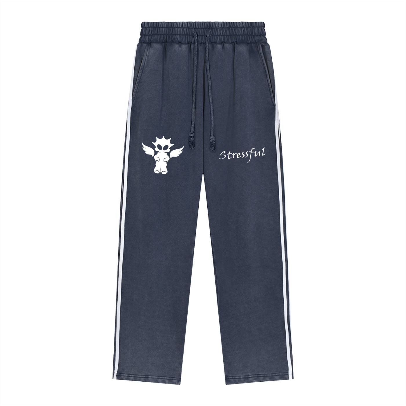 Snow Washed Contrast Tape Sweatpants