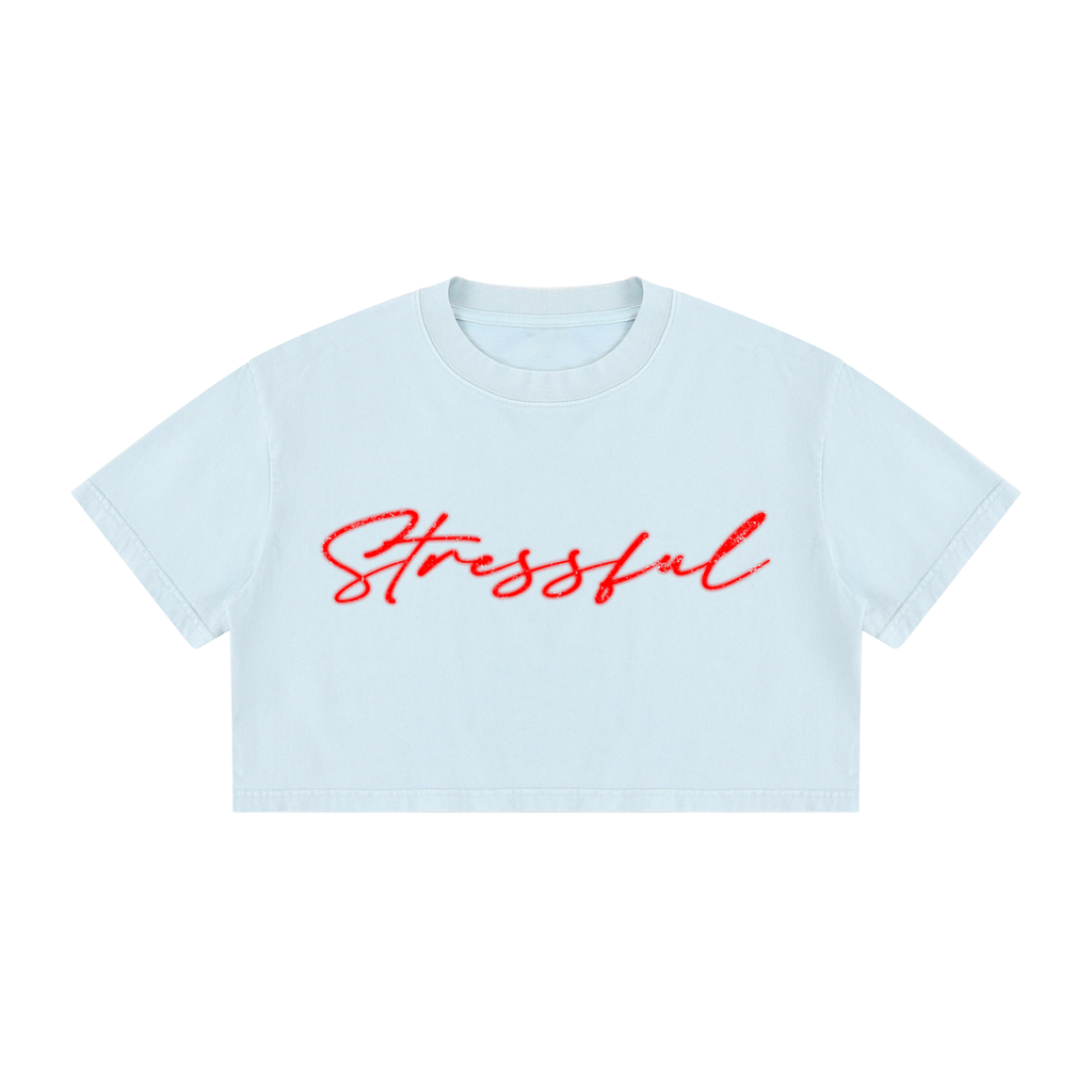 Women's Mineral Wash Cotton Crop T-Shirt