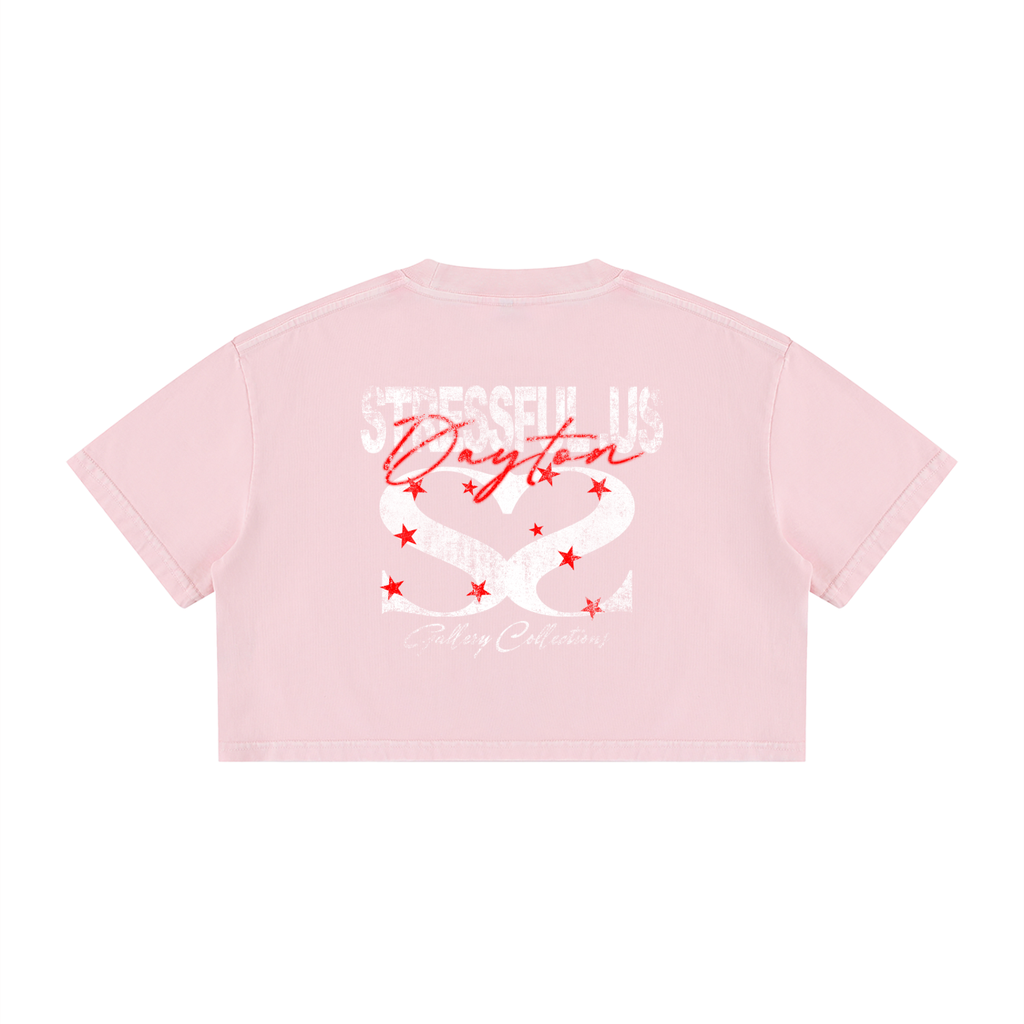 Women's Mineral Wash Cotton Crop T-Shirt
