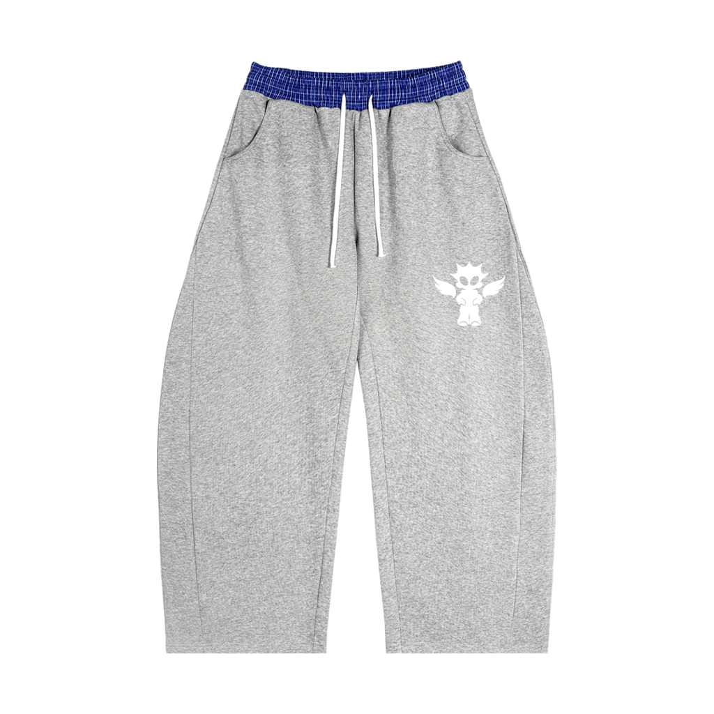 Plaid Waistband Barrel Sweatpants
