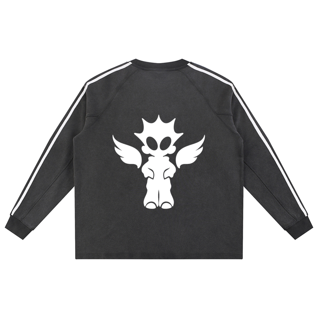 Snow Washed Contrast Tape Sweatshirt