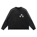 Mineral Wash Piping Raw Hem Sweatshirt