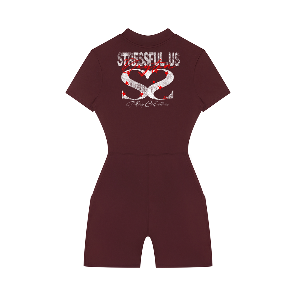 Women's Quarter-Zip Short Sleeve Romper