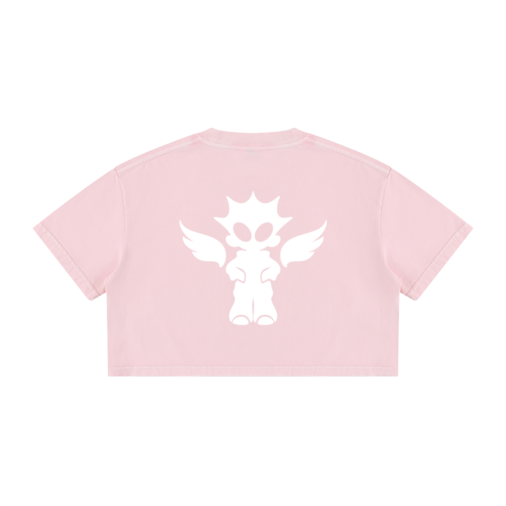 Women's Mineral Wash Cotton Crop T-Shirt