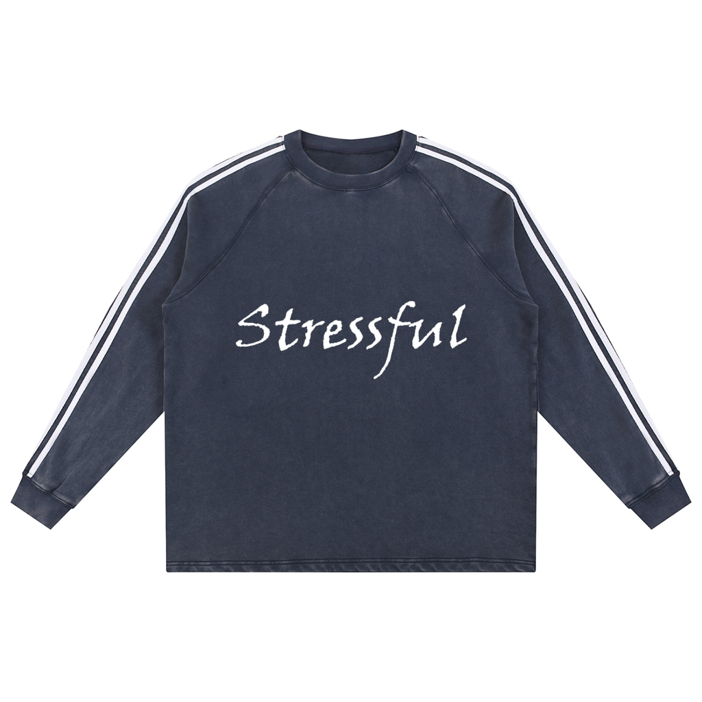 Snow Washed Contrast Tape Sweatshirt