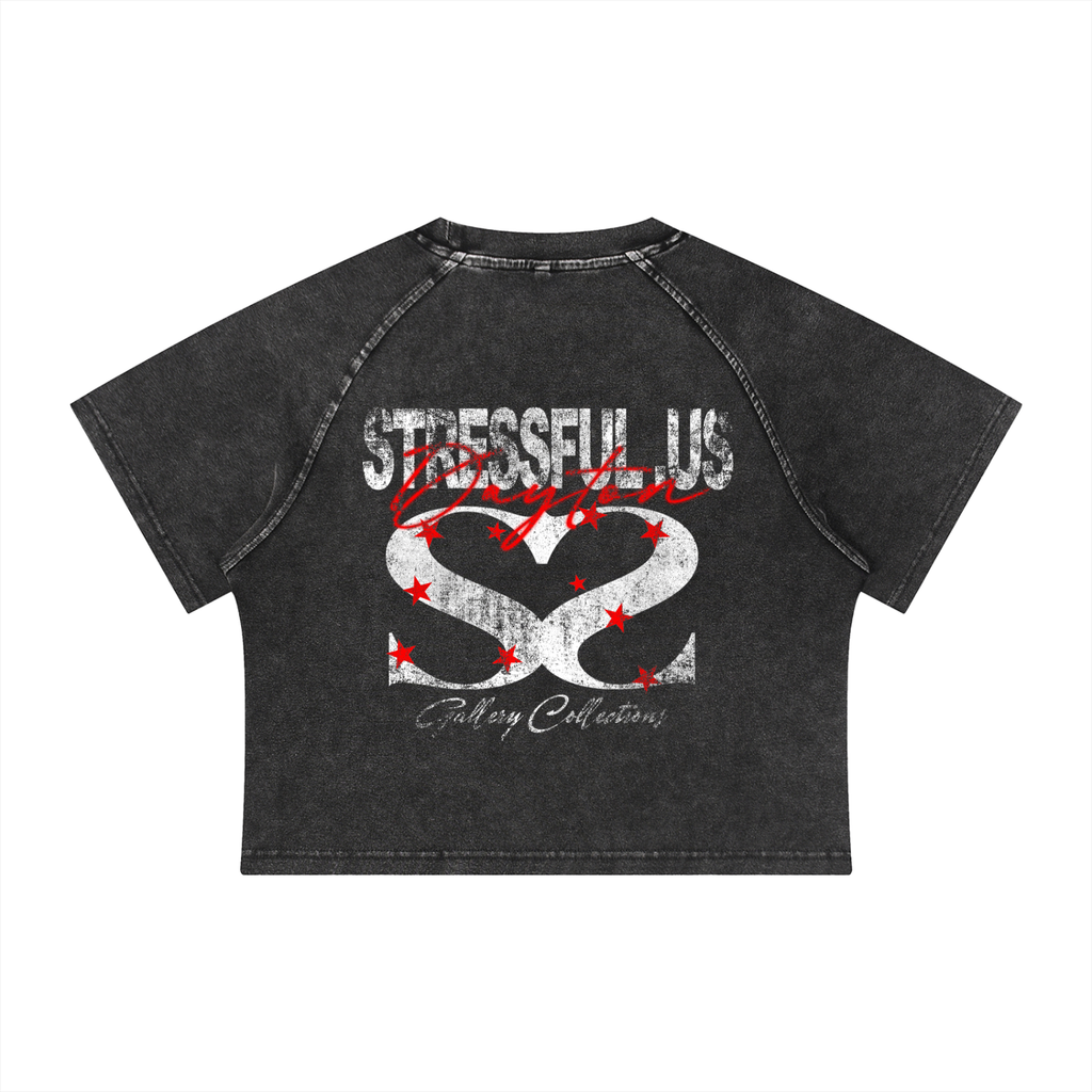 Women's Mineral Wash Raglan Crop T-Shirt
