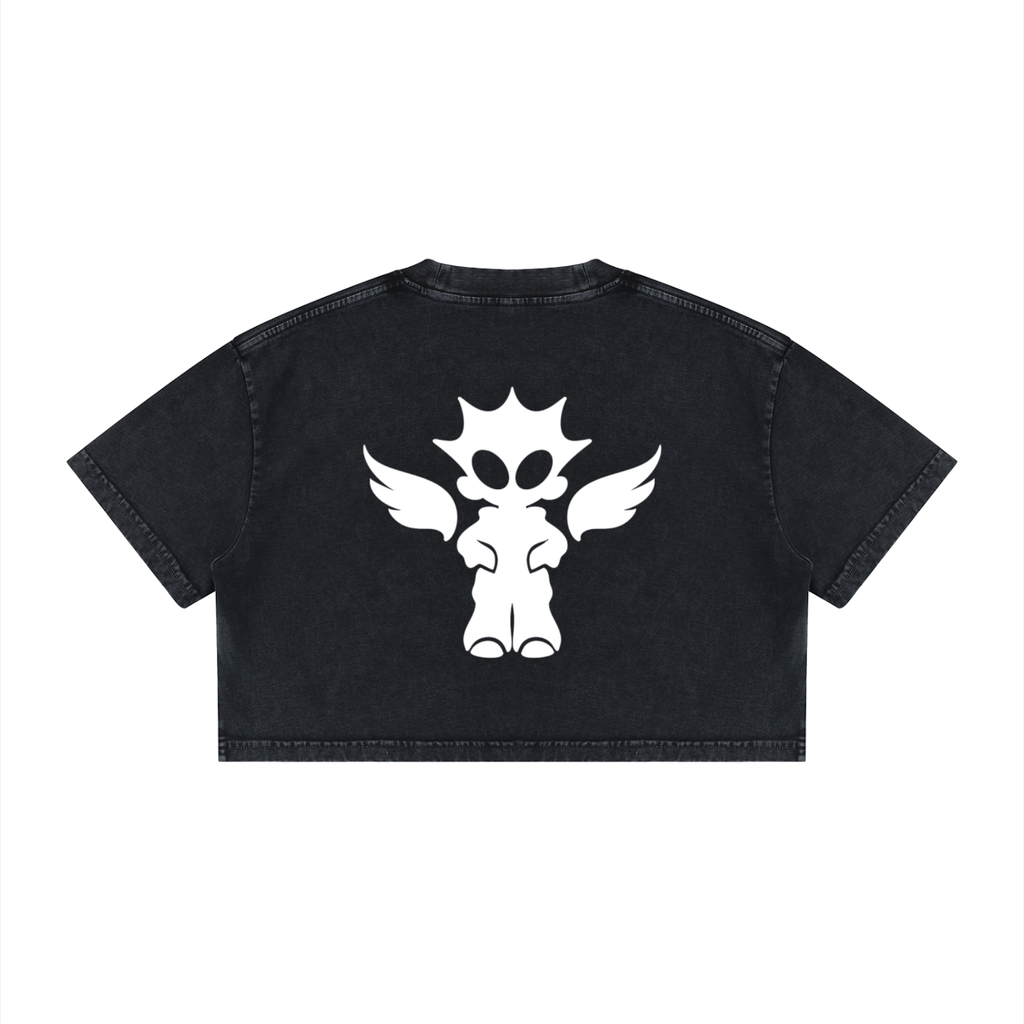 Women's Mineral Wash Cotton Crop T-Shirt