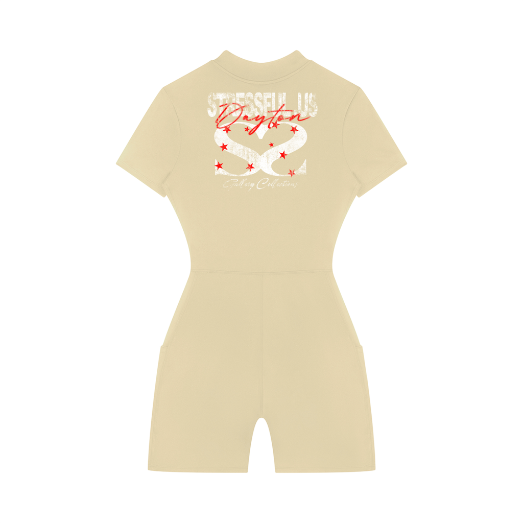 Women's Quarter-Zip Short Sleeve Romper