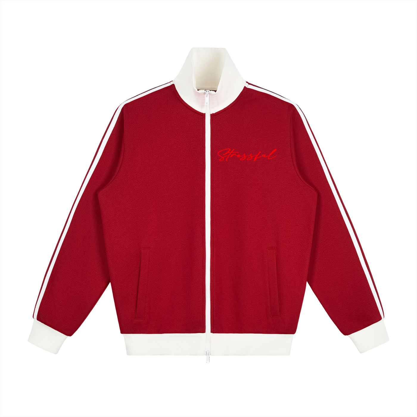 Contrast Side Stripe Fleece Track Jacket