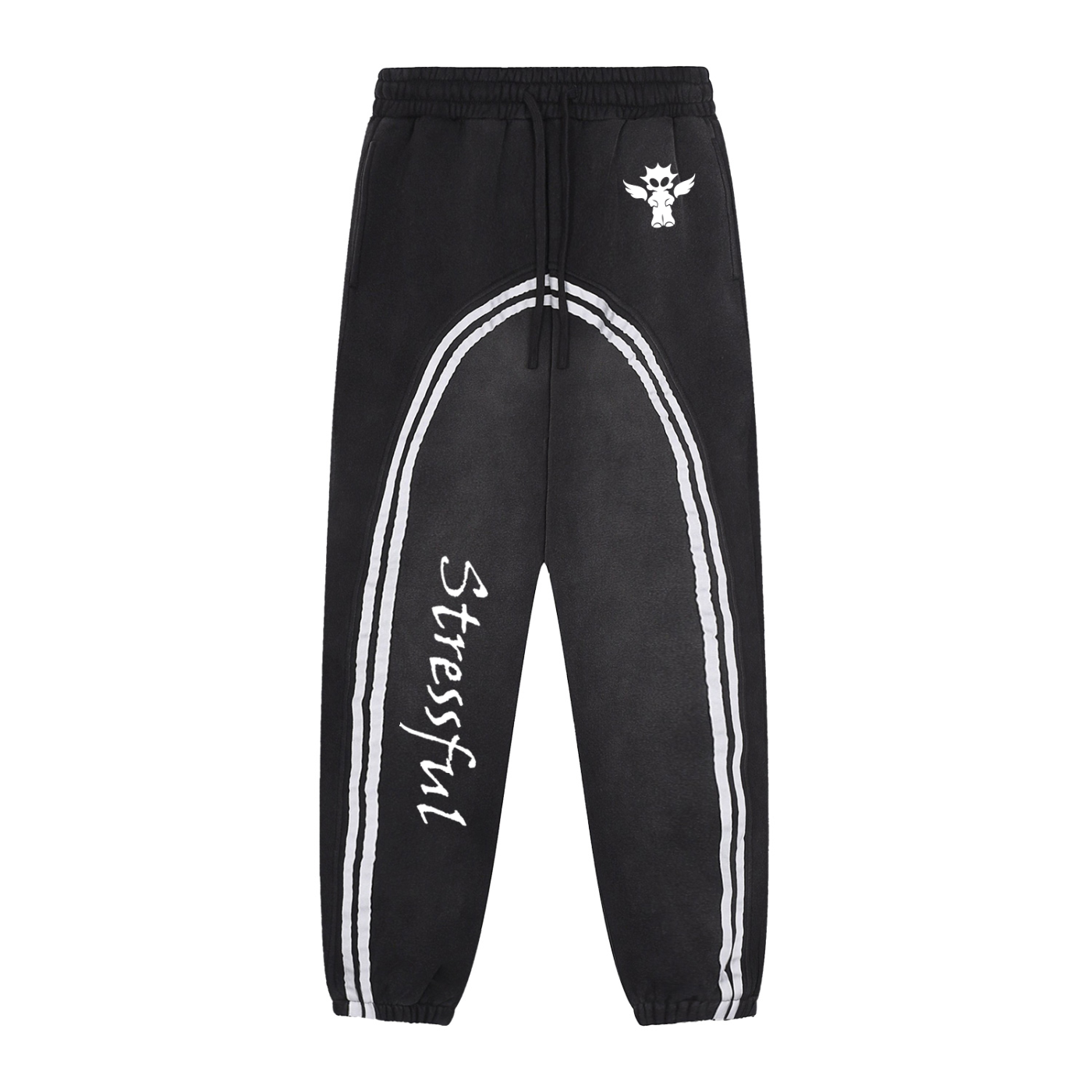 Sun Fade Contrast Tape Fleece Jogged Sweatpants